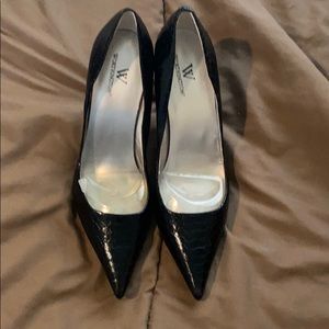 Black Snake Skin Heels Size 8